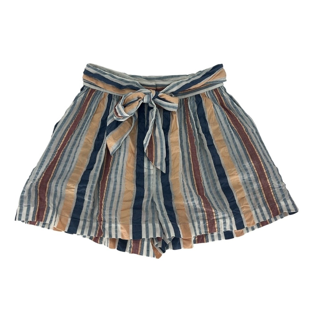 Ulla Johnson Martim Shorts Sky Blue Striped Tie Waist High Rise Short Size 4‎ - Picture 5 of 11